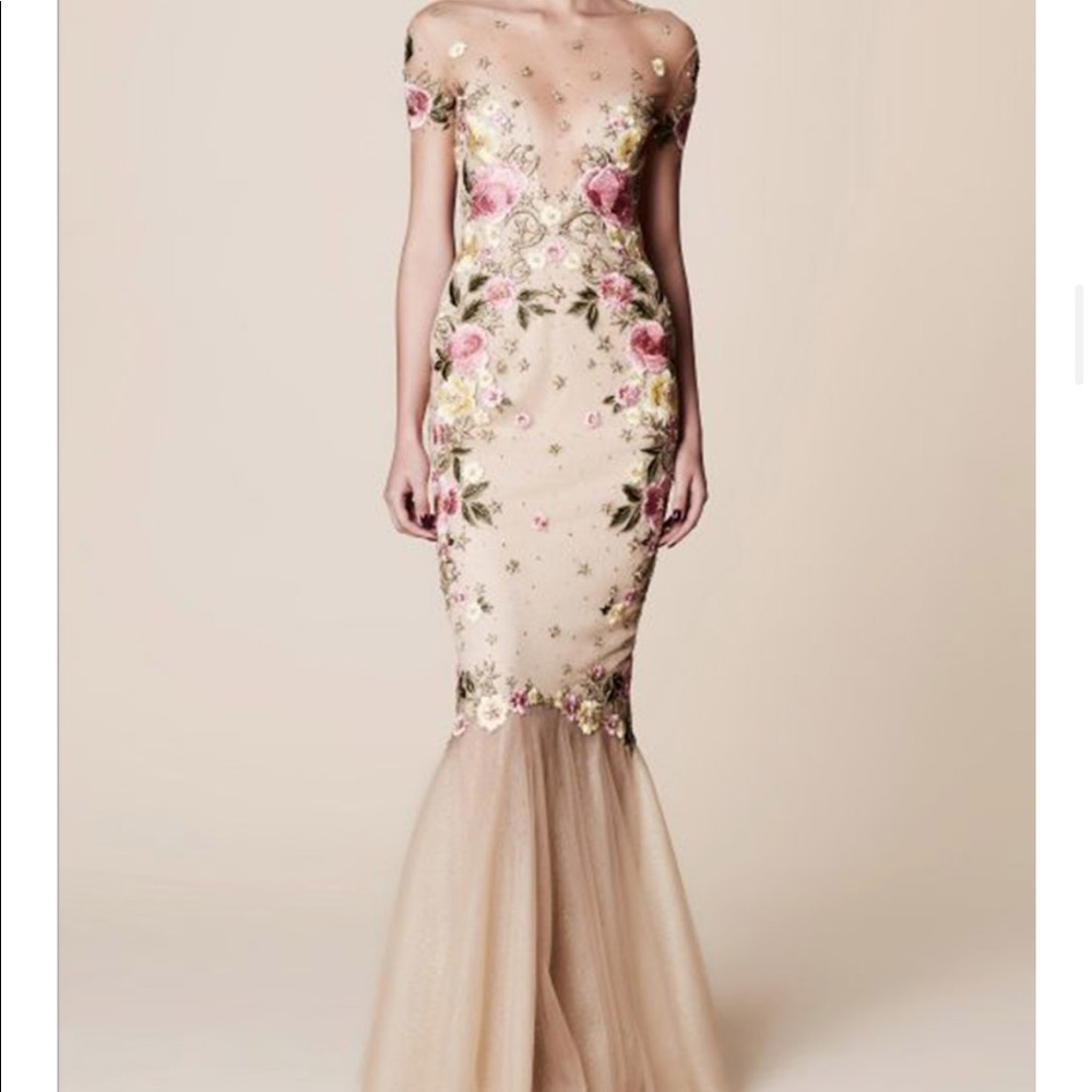Marchesa Floral Mermaid Gown